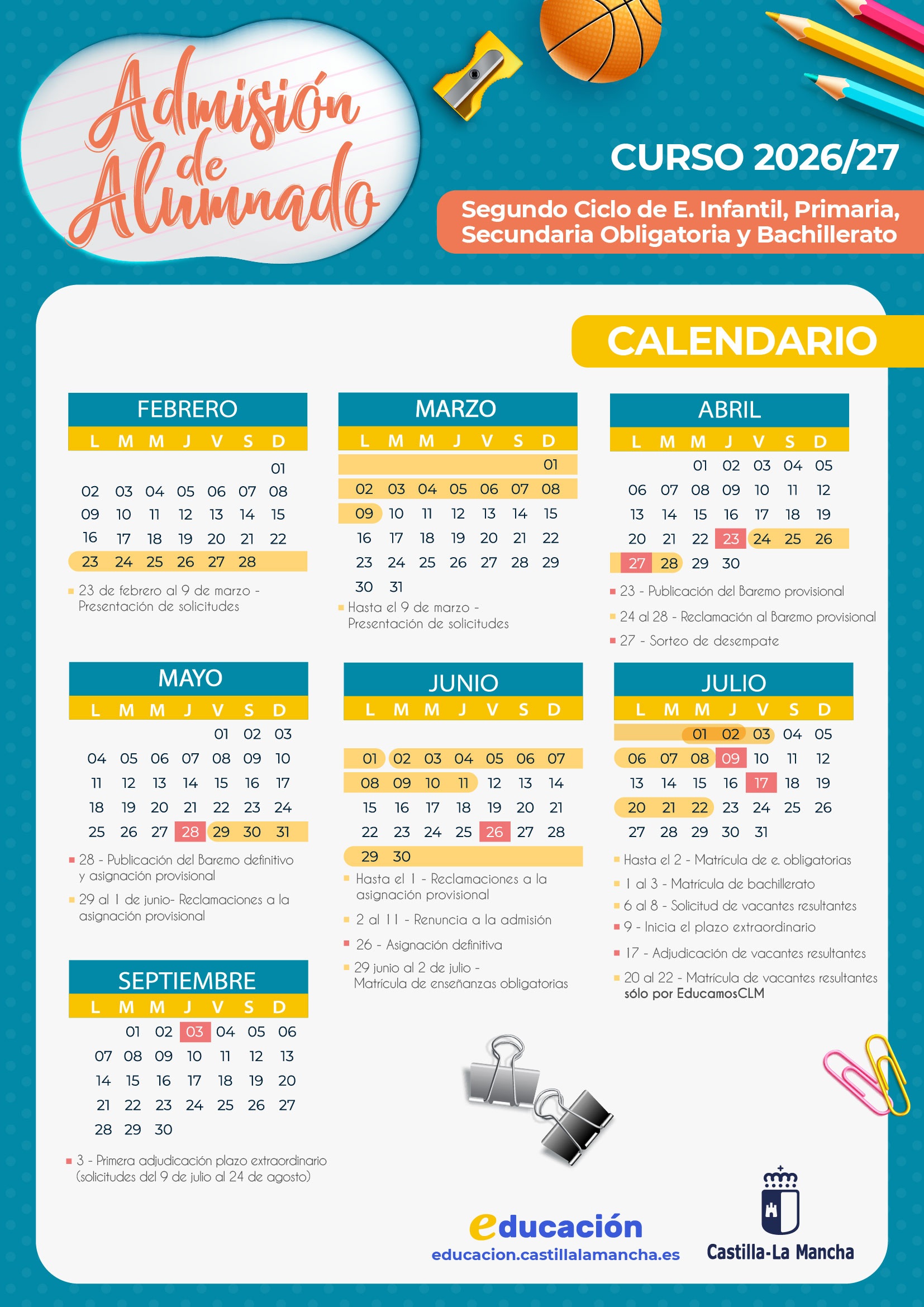 CartelAdmision2026 calendario